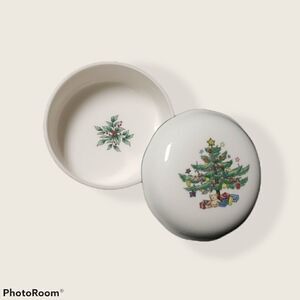 NIKKO CHRISTMAS TREE BOWL WITH LID